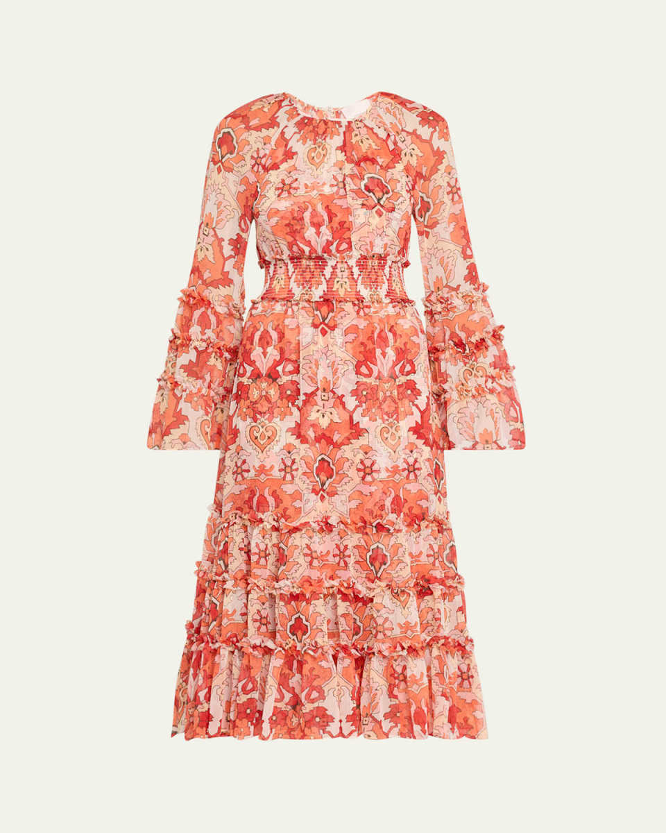 Sunnina Damask Midi Dress